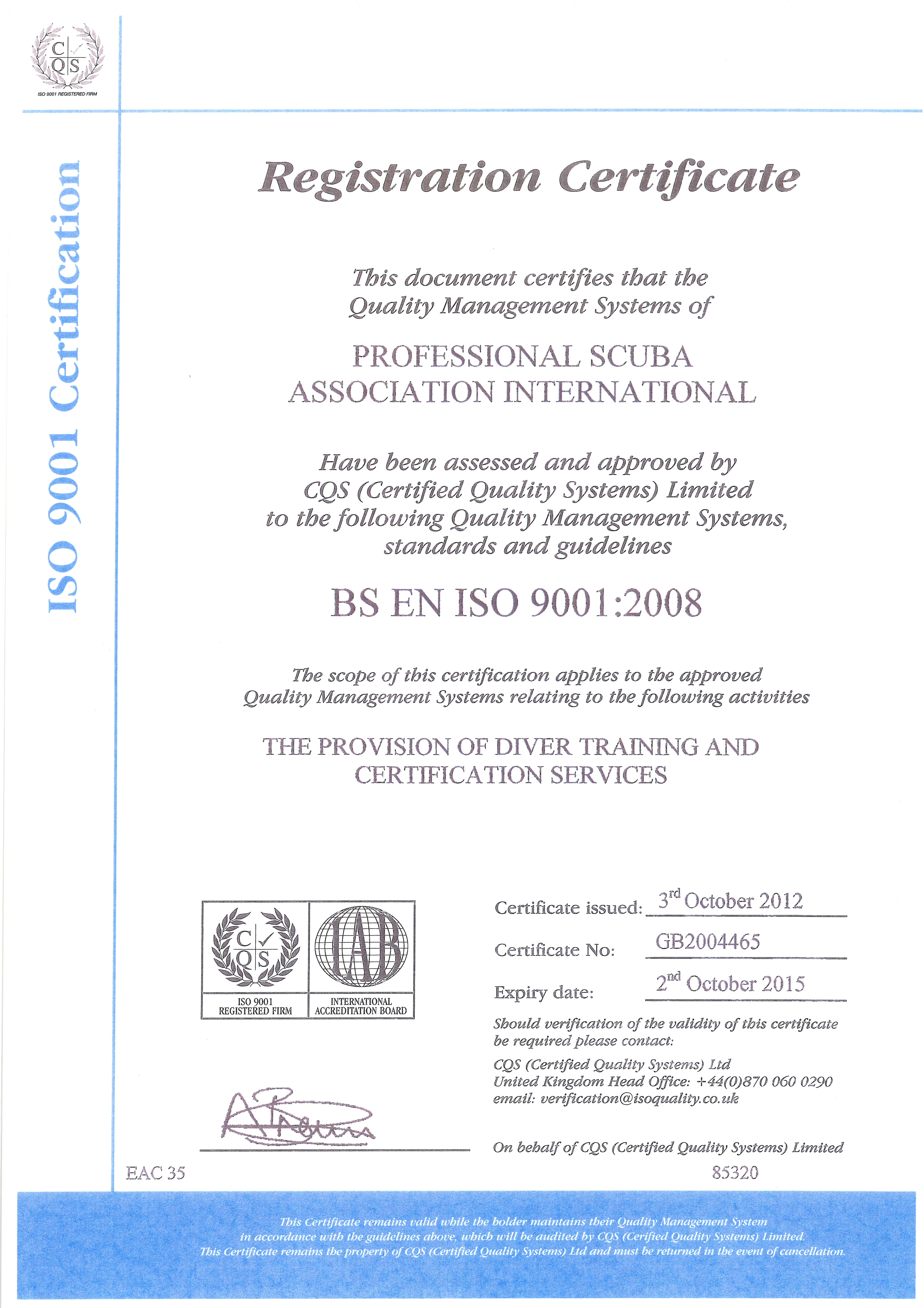 ISO 9001 Certificate